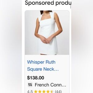 French Connection - White Square Neck Dress
